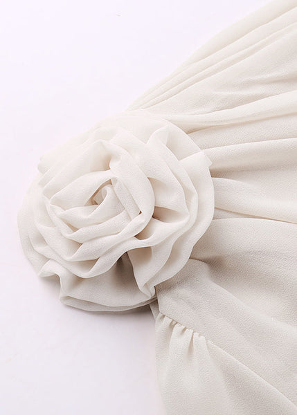 Chiffon One Floral Spring Top Apricot Brief Shoulder FashionChic