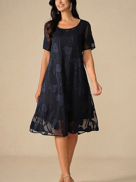 Women's Knee Length Dress Chiffon Dress Elegant Casual FashionChic