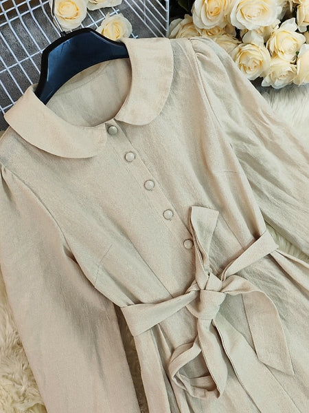 Women's Midi Dress Cotton Linen Dress Fashion Modern Daily FashionChic