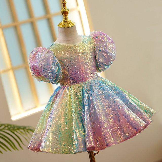 Sleeve Girls' Short Spring colour Dress 3D Wedding Summer FashionChic