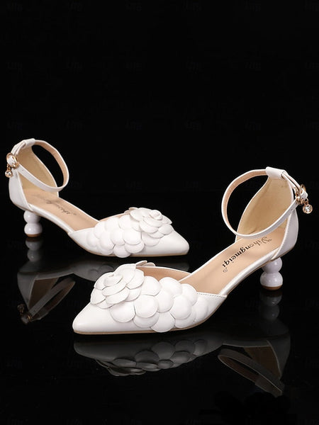 Shoes Bridal – Clutch Matching Floral-Embellished White with FashionChic
