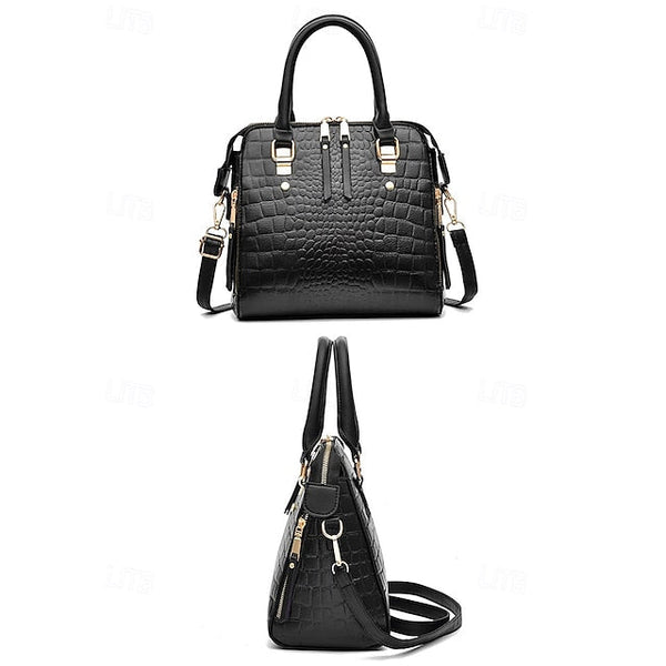 Crocodile Handbag with Women’s Leather Faux Tassel Pattern FashionChic