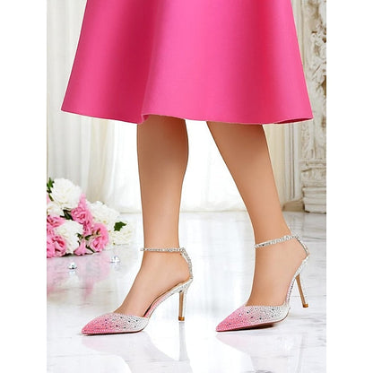 Women's - Stiletto with Crystal Slingback Gradient Heels FashionChic