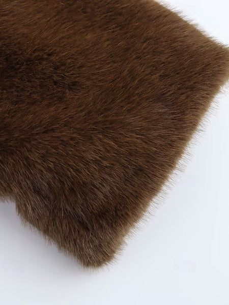 Coat Comfortable Faux Teddy Fur Women's Buttons Warm FashionChic