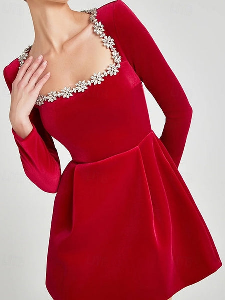 Women's Mini Dress Black Dress Velvet Dress Sheath Dress