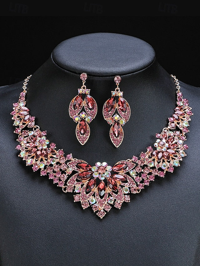 Crystal Green – Necklace Set Jewelry Elegant Statement FashionChic