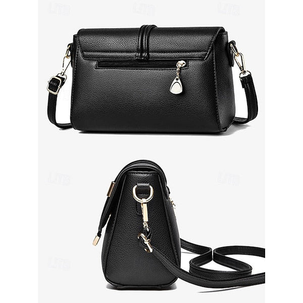 Burgundy Bags in Crossbody Leather Black Women's Faux and FashionChic