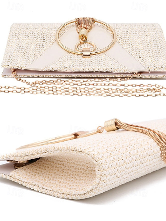 Straw Elegant Purse with Women's Handbag – Clutch Woven FashionChic
