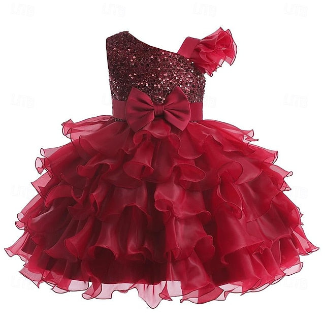 Gown Pageant Ball Flower Party Kids Dress Girls Wedding Ruffle FashionChic