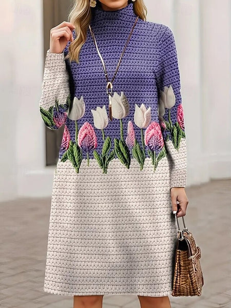 Women's Sweater Dress Mini Dress Shift Dress A Line Dress