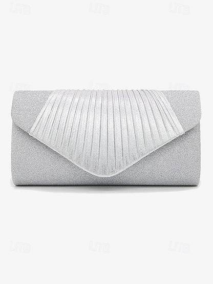 Clutch Design Champagne – Glitter Evening Bag Pleated with FashionChic