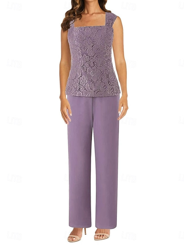 the Wedding of Elegant Simple Pantsuit Mother Bride Dress Guest FashionChic