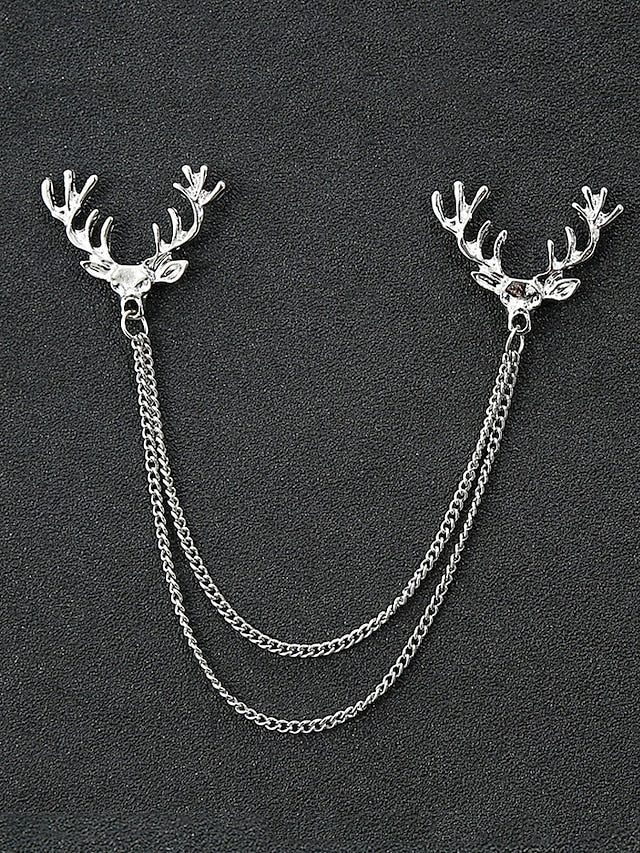 Christmas – Elegant Pins Collar Men's Alloy Reindeer FashionChic