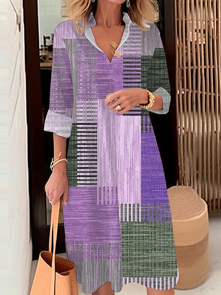 Women's Midi Dress Shirt Dress Casual Dress Outdoor Office