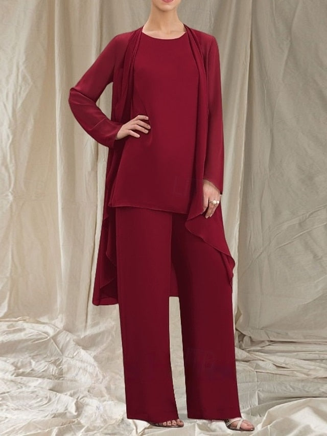 Pantsuit of Mother Piece Guest 3 Bride Elegant Wedding the Dress FashionChic