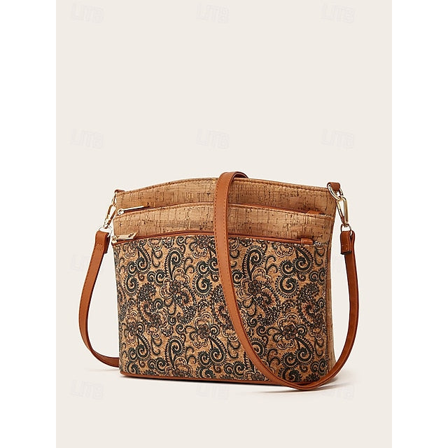 Geometric Patterns Vintage Boho Crossbody with - Lightweight Bag FashionChic