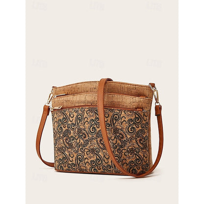 Geometric Patterns Vintage Boho Crossbody with - Lightweight Bag FashionChic