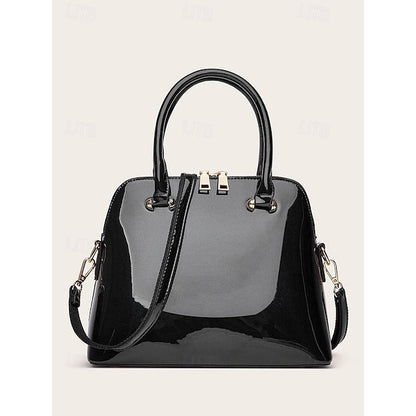 - Patent Green Women's Elegant Bag Shiny Leather Tote FashionChic