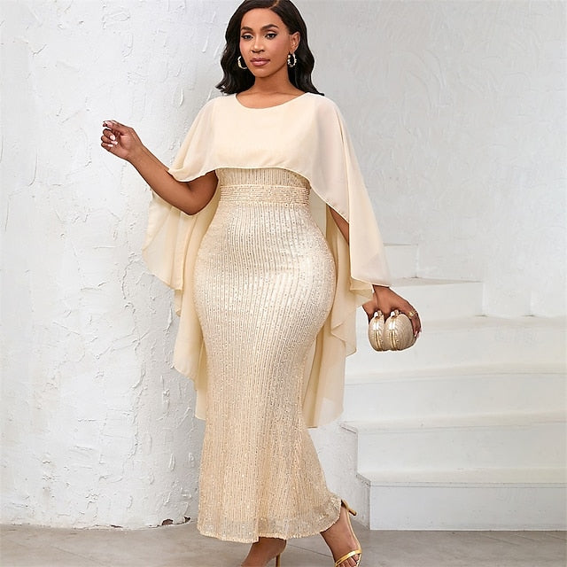 Dress the Crew of Mother Length Elegant Neck Floor Bride FashionChic