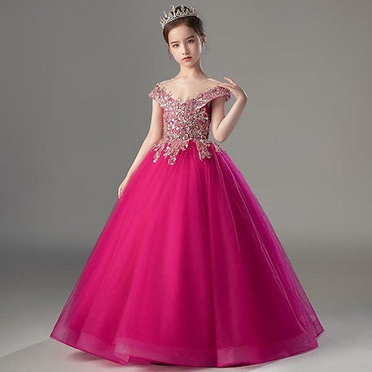 Girls' Short Kids Sleeve Color Solid Dress Party FashionChic