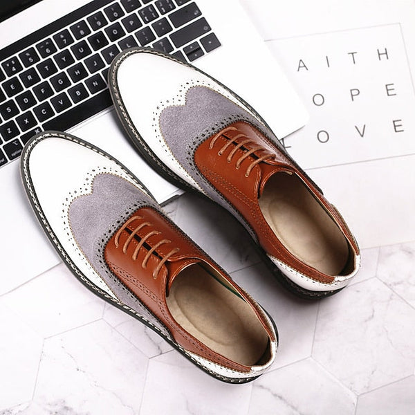 Spectator Gatsby-Inspired Wingtip Shoes Men's Oxford in FashionChic