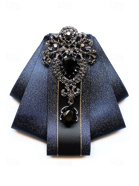 Elegant Men's Christmas Satin Bow Tie - Diamond-Accent FashionChic