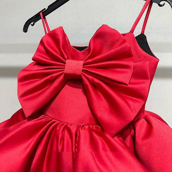 Sleeveless Party Dress Girls' Performance Color Solid Kids FashionChic