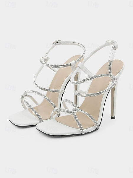 Sandals High Heel Women's Black Crystal-Embellished – FashionChic