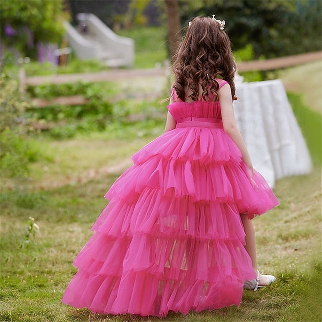Solid Party Performance Sleeveless Dress Girls' Kids Color FashionChic