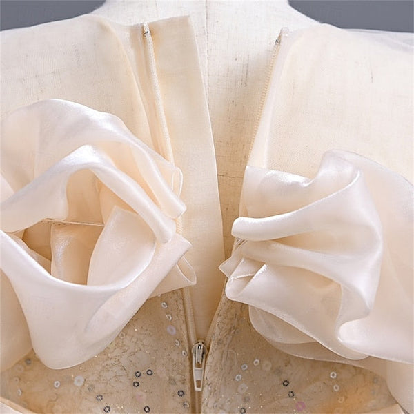 Color Girl Solid Dress Girls' Flower Party Kids FashionChic