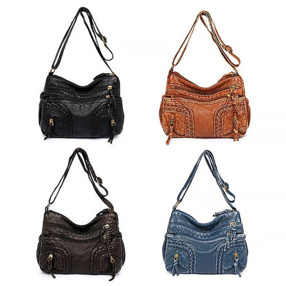 Leather Women's Faux Shoulder Brown Vintage Bag – Boho FashionChic