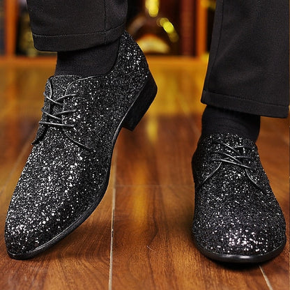 Statement Bold Lace-up Glitter Purple Shoes – Men's Party FashionChic