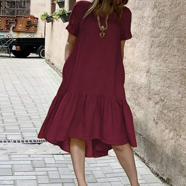 Women's Midi Dress Casual Dress Peplum Dresses Classic