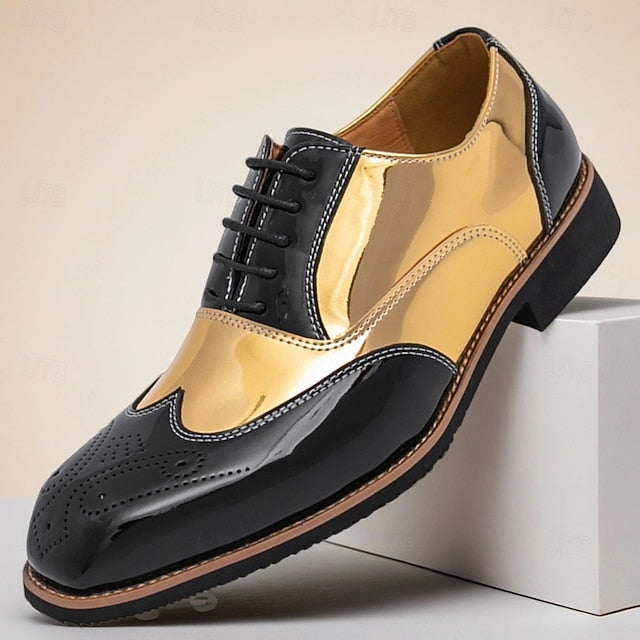 Patent Gold Oxford and Men's Black Leather with Shoes FashionChic