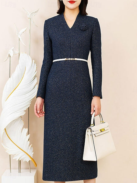 Column Dress of Mother Elegant Neck Sheath Bride / Vintage V the FashionChic