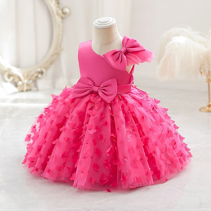 Girls' Color Party Solid Dress Sleeveless Toddler FashionChic