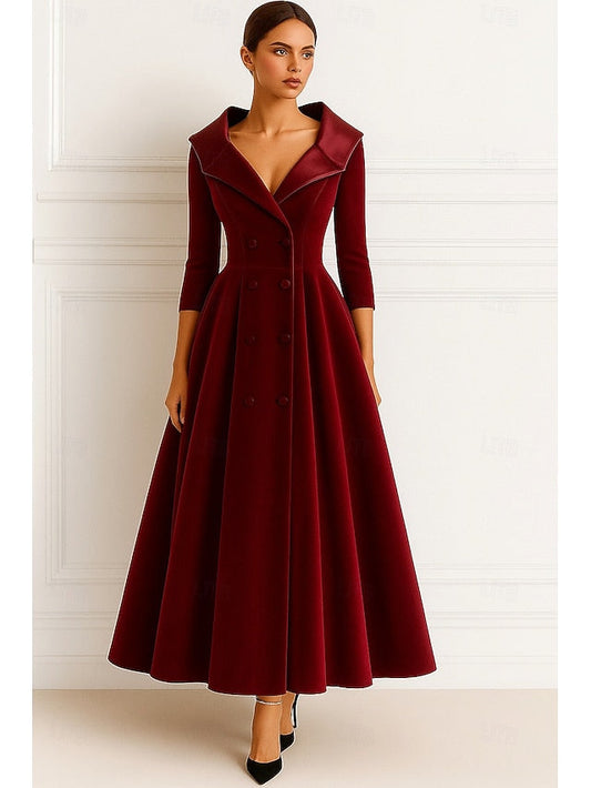 of Elegant Vintage Red the Mother Bride A-Line Black Dress FashionChic