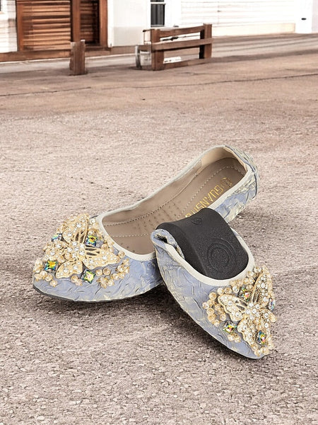 Foldable Embroidered Women's Flats Ballet with Beaded FashionChic