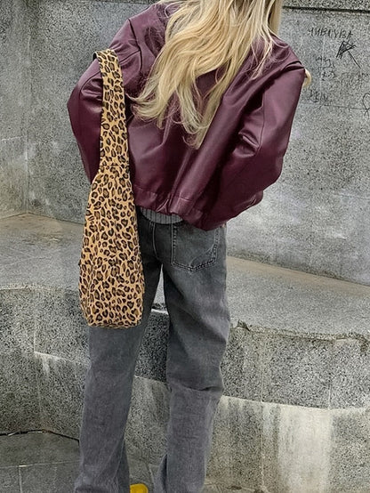 Faux Jacket Warm Women's Zipper Comfortable Pocket Leather FashionChic