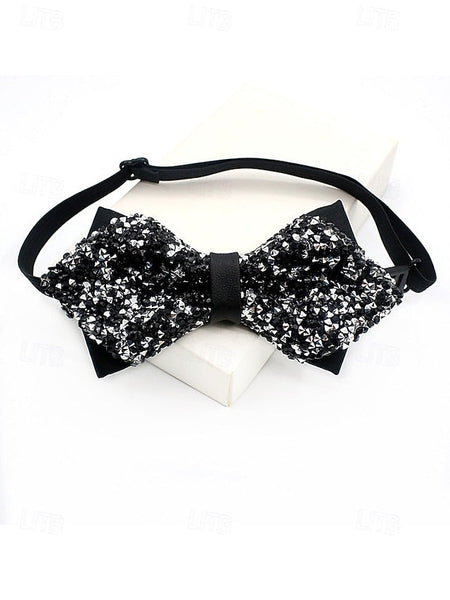 Tie Christmas Polyester – Bow Sequins Men's Sparkling FashionChic