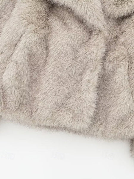 Warm Furs Coat Buttons Women's Comfortable Faux Fur FashionChic