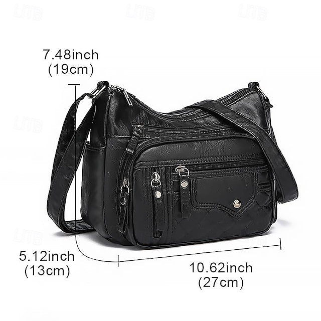 Leather Multiple Women's with Bag Quilted Crossbody Faux FashionChic