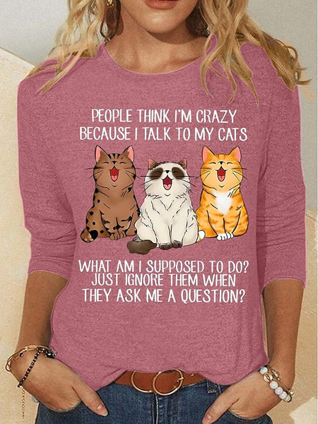 Christmas Women's T Shirt Graphic Animal Cat Vintage FashionChic
