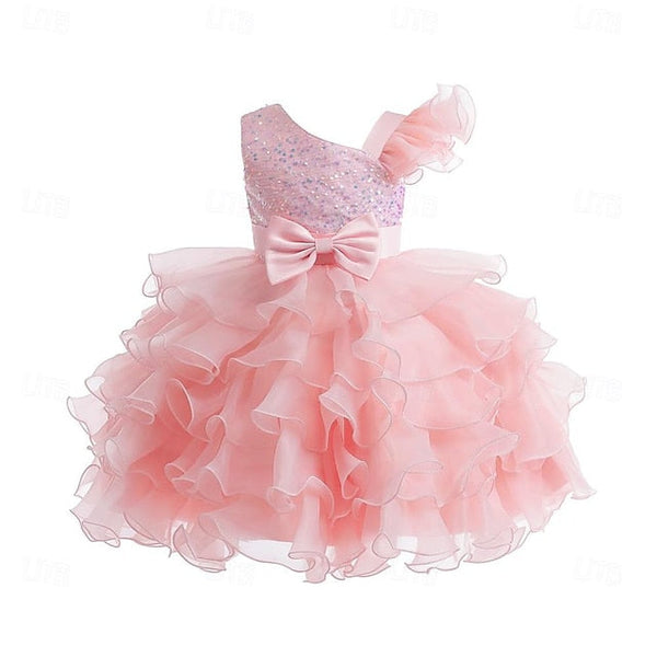 Gown Pageant Ball Flower Party Kids Dress Girls Wedding Ruffle FashionChic