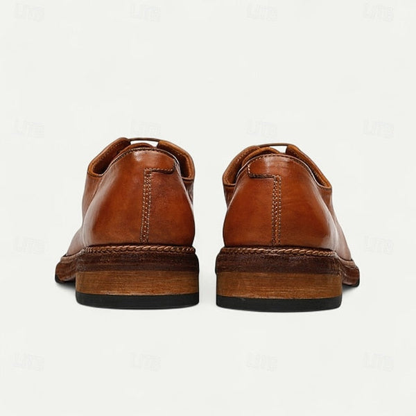 Shoes Welt Derby with Goodyear Leather Tan and Men's Clean FashionChic
