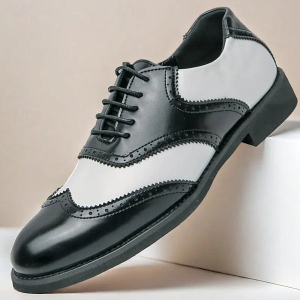 White Brogue and Shoes Oxford in Wingtip Men's Two-Tone FashionChic