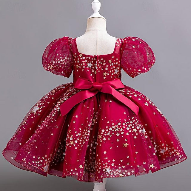 Dress Party Girls' Floral Flower Kids Girl Sequin FashionChic