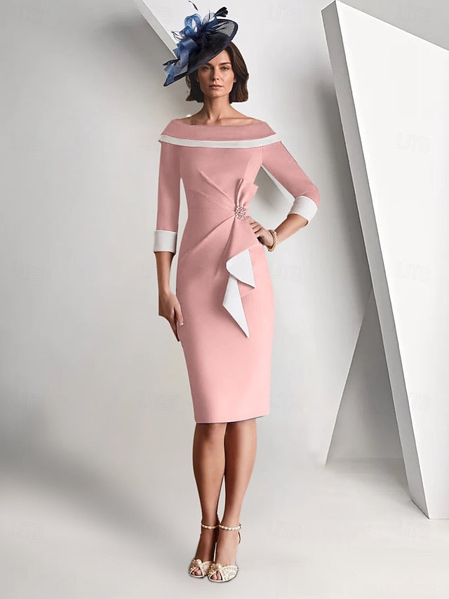 Sheath Simple Vintage Dress Mother Bride / Column of the Elegant FashionChic
