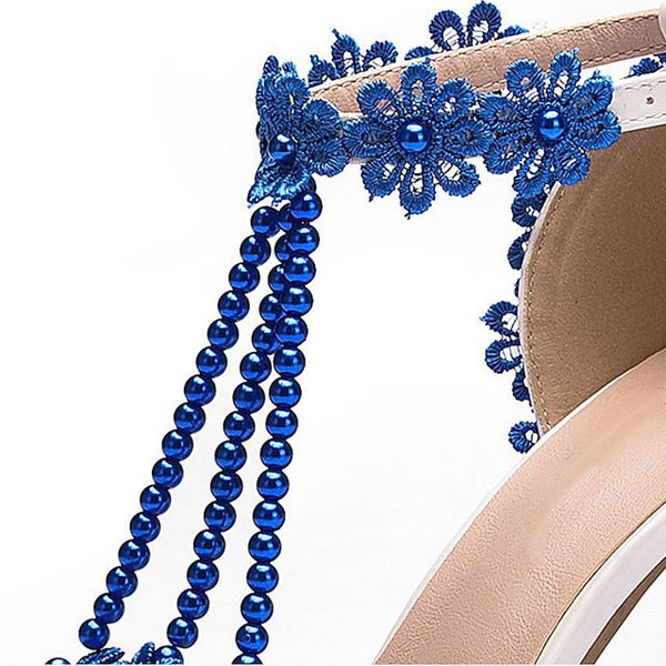 Wedding Shoes Heel Pointed High Women's Lace Bridal FashionChic