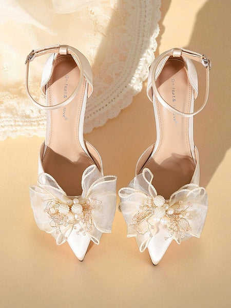 - Ankle Satin Strap Bridal Women's with Pumps Heels Elegant FashionChic